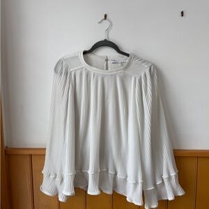English Factory White Pleated Blouse